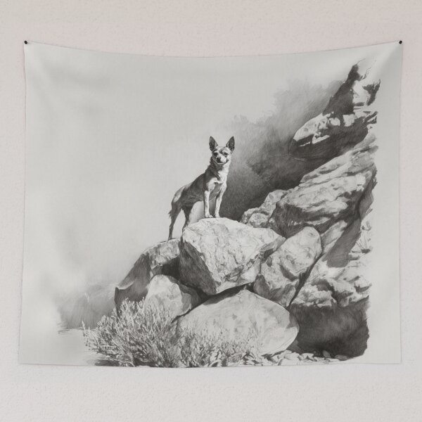Item preview, A Chihuahua standing bravely on a large boulder, Dogs in Motion designed and sold by CDC40.