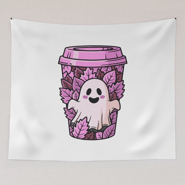 Item preview, Cute Ghost in Pink Coffee Cup designed and sold by Horrify.