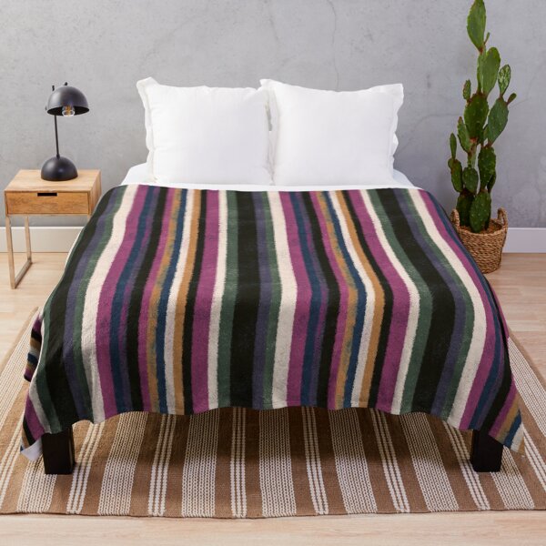 Item preview, Rustic Plum Teal Ticking Stripes Pattern designed and sold by bubblegoth.