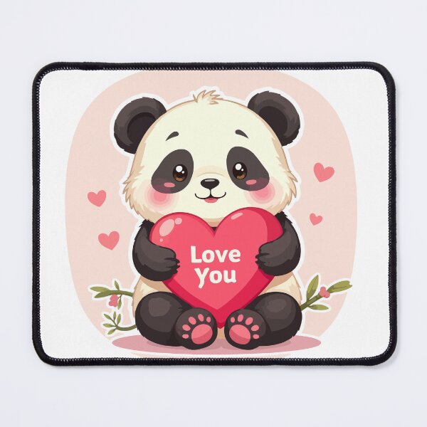 Item preview, Cute Kawaii Panda Love You Heart - Aesthetic Valentine's Day Animal Illustration designed and sold by Design-Pro-21.