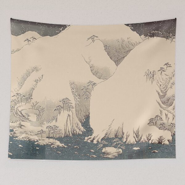 Item preview, HD Snow at the Kiso road (number 2 from the serie of 3 artworks), by Utagawa Hiroshige HIGH DEFINITION designed and sold by MINDTHECHERRY.