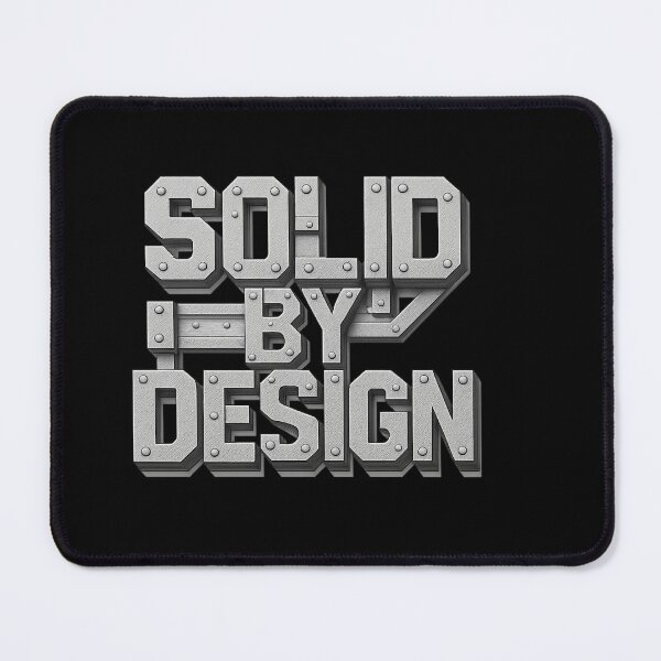 Item preview, SOLID BY DESIGN - Industrial Metal Typography designed and sold by MKreative Studio.