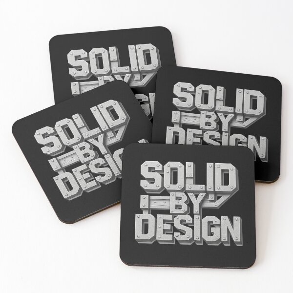 Item preview, SOLID BY DESIGN - Industrial Metal Typography designed and sold by MKreative Studio.