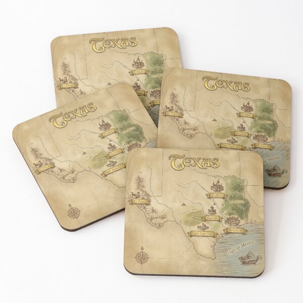 Item preview, The Realm of Texas: A Fantasy Cartography Map designed and sold by Life is Just a Fantasy.