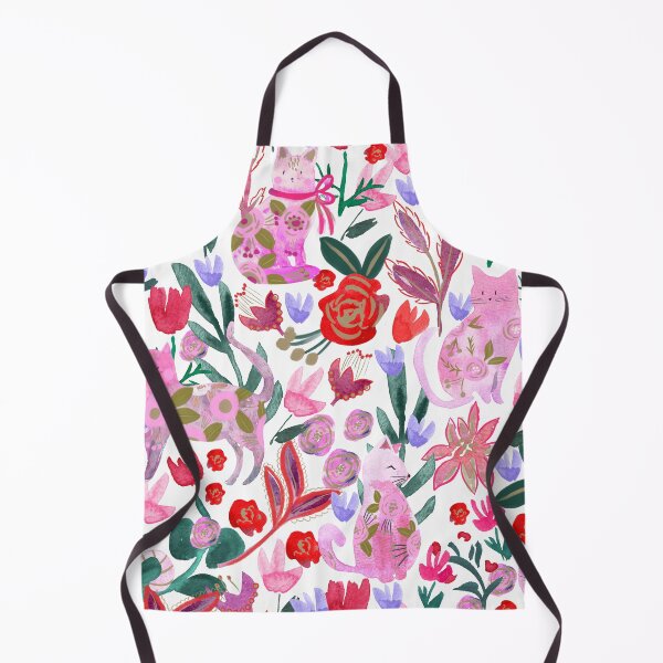 Item preview, Folksy Watercolor Cats &Bold Florals - Eclectic Craft Maximalism look designed and sold by aneladesigns.