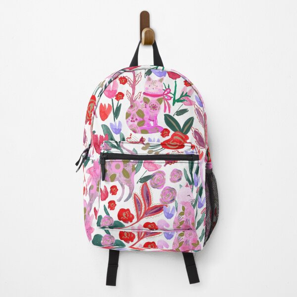 Item preview, Folksy Watercolor Cats &Bold Florals - Eclectic Craft Maximalism look designed and sold by aneladesigns.