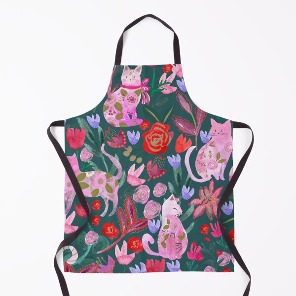 Item preview, Folksy Watercolor Cats &Bold Florals - Eclectic Craft Maximalism look designed and sold by aneladesigns.