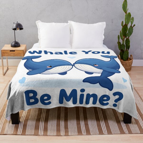 Item preview, Whale You Be Mine - Cute Whale Pun Valentine's Day Couple Illustration designed and sold by Design-Pro-21.