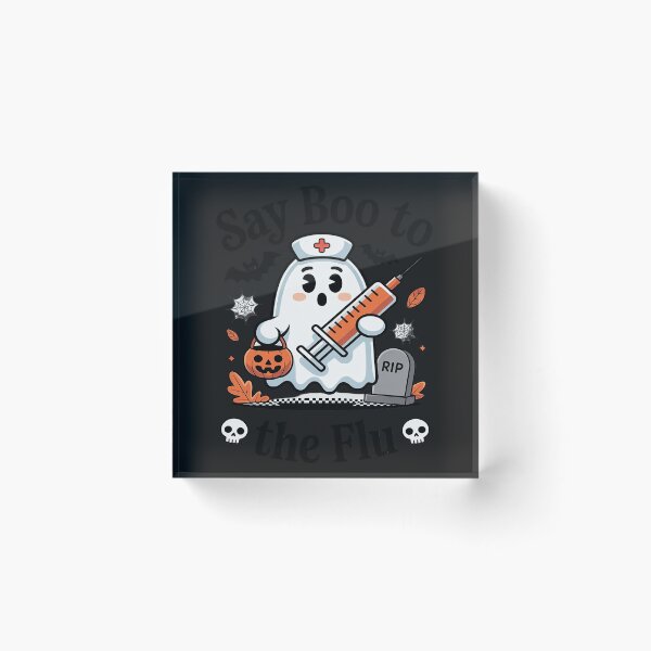 Item preview, Nurse Ghost Halloween Vaccine Say Boo to The Flu designed and sold by trinfhri.