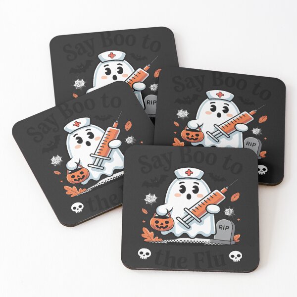 Item preview, Nurse Ghost Halloween Vaccine Say Boo to The Flu designed and sold by trinfhri.