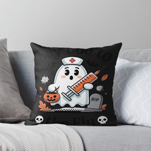 Item preview, Nurse Ghost Halloween Vaccine Say Boo to The Flu designed and sold by trinfhri.