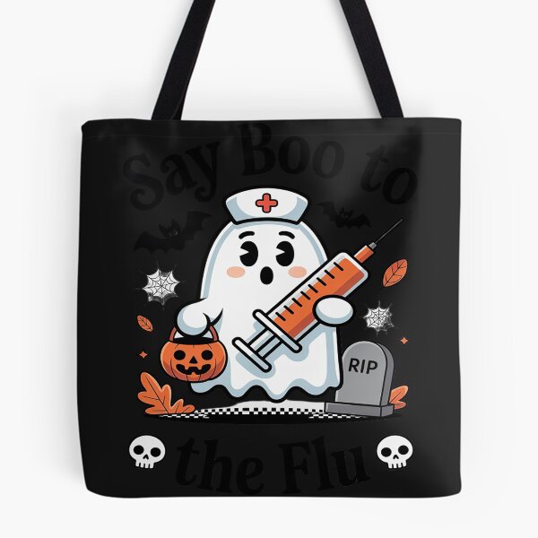 Item preview, Nurse Ghost Halloween Vaccine Say Boo to The Flu designed and sold by trinfhri.