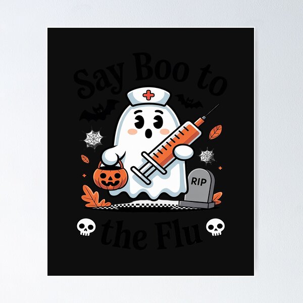 Item preview, Nurse Ghost Halloween Vaccine Say Boo to The Flu designed and sold by trinfhri.