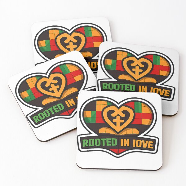 Item preview, Rooted In Love – Kente Cloth & Adinkra Heart Art designed and sold by The Crimson Halo.