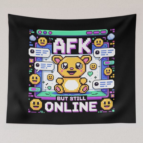 Item preview, AFK But Still Online Pixel Art Kawaii Gamer Aesthetic Art designed and sold by SplashTastic.