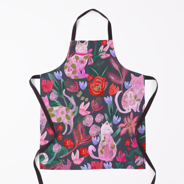 Item preview, Folksy Watercolor Cats &Bold Florals - Eclectic Craft Maximalism look designed and sold by aneladesigns.