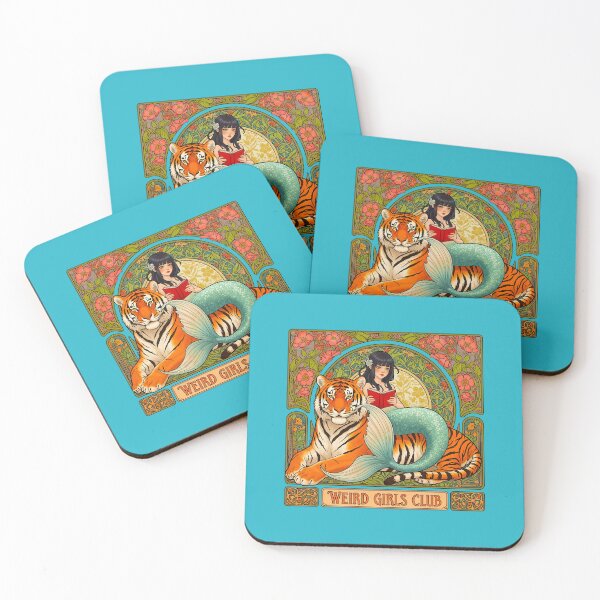 Item preview, Weird Girls Club Art Nouveau Tiger and Mermaid designed and sold by TeeARTHY.