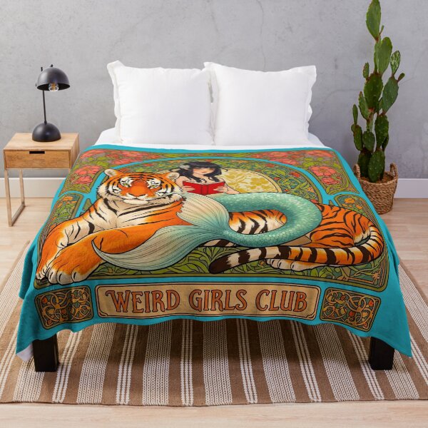 Item preview, Weird Girls Club Art Nouveau Tiger and Mermaid designed and sold by TeeARTHY.