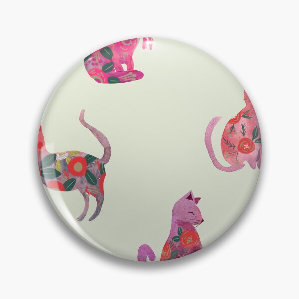 Item preview, Folksy Watercolor Cats &Bold Florals - Eclectic Craft Maximalism look designed and sold by aneladesigns.