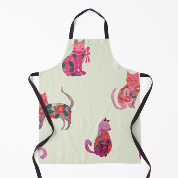 Item preview, Folksy Watercolor Cats &Bold Florals - Eclectic Craft Maximalism look designed and sold by aneladesigns.