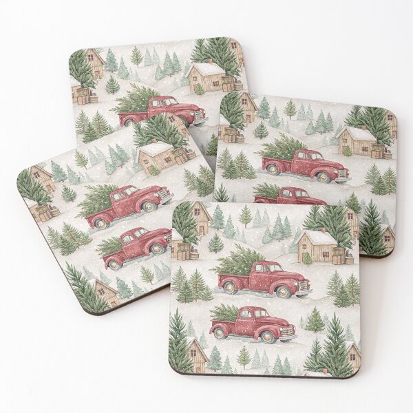 Item preview, Vintage red Christmas truck designed and sold by Merrylands Artshop.