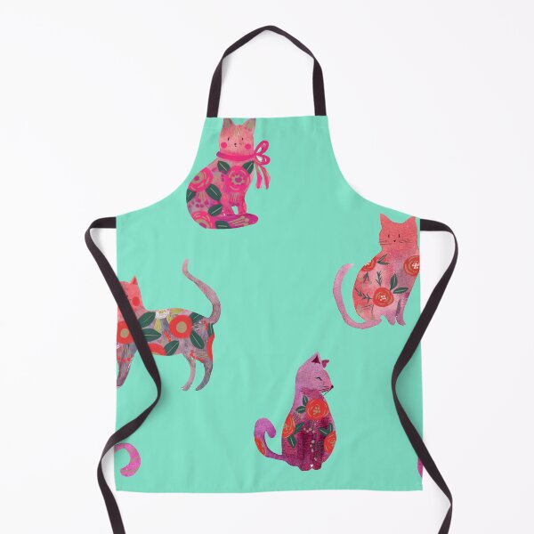 Item preview, Folksy Watercolor Cats &Bold Florals - Eclectic Craft Maximalism look designed and sold by aneladesigns.