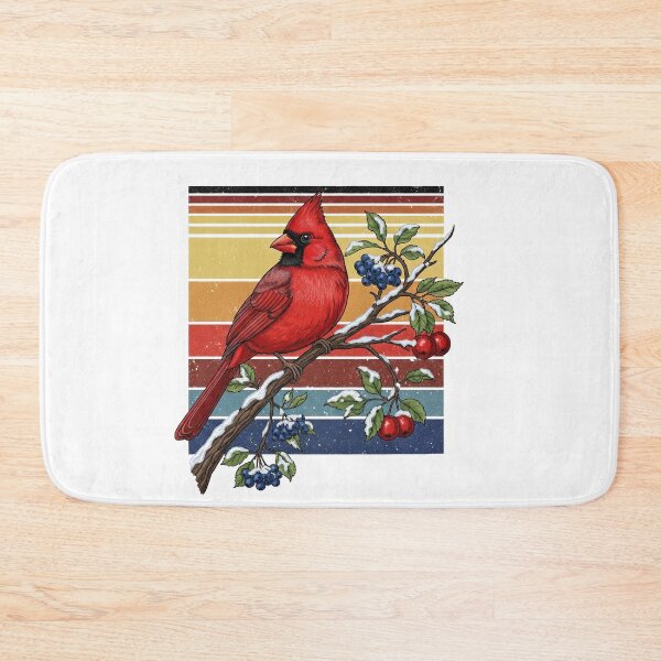 Item preview, Vintage Winter Cardinal Bird on Berry Branch designed and sold by TeeARTHY.