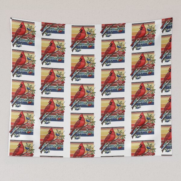 Item preview, Vintage Winter Cardinal Bird on Berry Branch designed and sold by TeeARTHY.