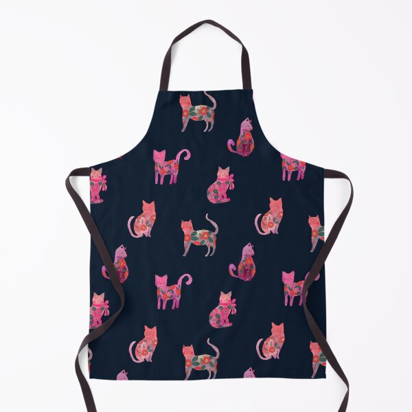 Item preview, Folksy Watercolor Cats &Bold Florals - Eclectic Craft Maximalism look designed and sold by aneladesigns.