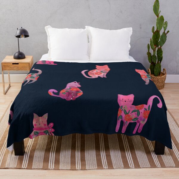 Item preview, Folksy Watercolor Cats &Bold Florals - Eclectic Craft Maximalism look designed and sold by aneladesigns.