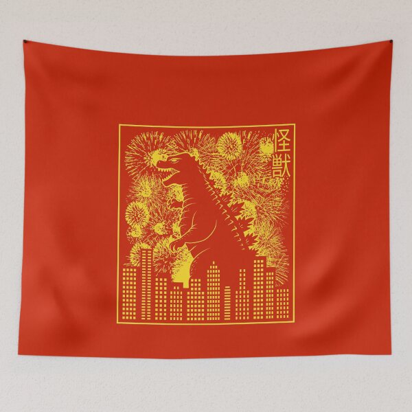 Item preview, Vintage Japanese Giant Monster City Attack - Retro Kaiju Fireworks Art designed and sold by erion5k.