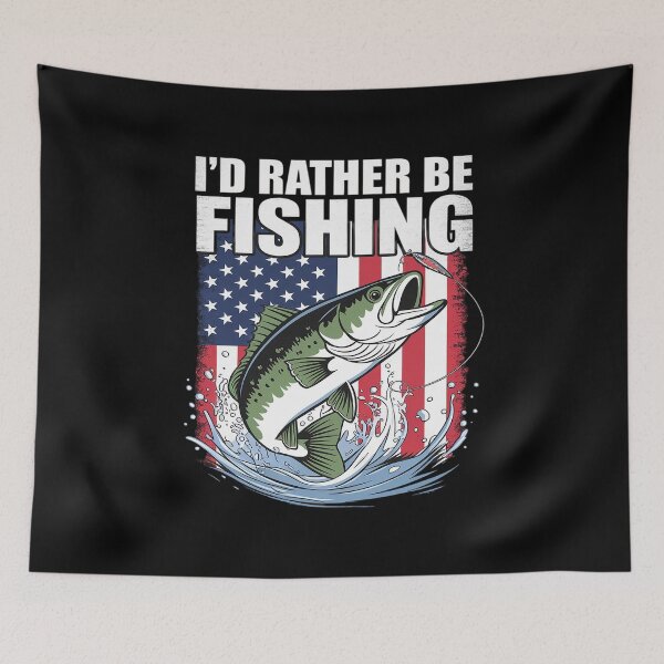Item preview, I'd Rather Be Fishing Fish Fan Fisherman Humor Bass Fishing designed and sold by MarryIsMonth.