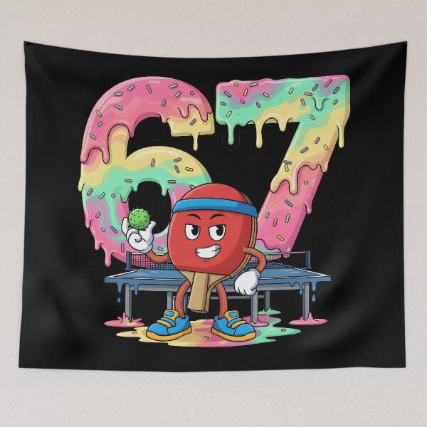 Item preview, Ping Pong 67 Kids Funny Ice Cream Donut Slime Drip Table designed and sold by DrawHandArt.