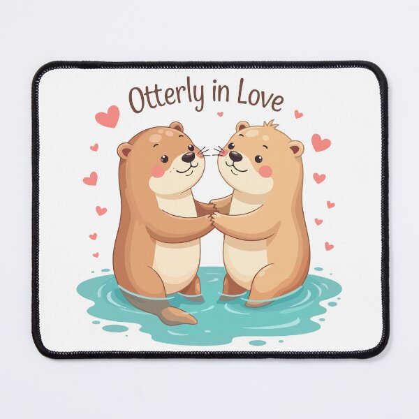Item preview, Otterly In Love - Cute Otter Couple Holding Hands Funny Valentine Pun designed and sold by Design-Pro-21.