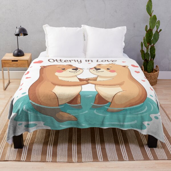 Item preview, Otterly In Love - Cute Otter Couple Holding Hands Funny Valentine Pun designed and sold by Design-Pro-21.
