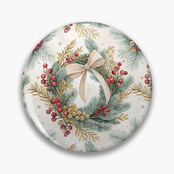 Item preview, Elegant watercolor Christmas wreath designed and sold by Merrylands Artshop.