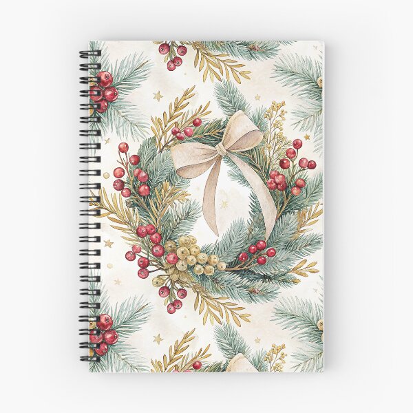 Item preview, Elegant watercolor Christmas wreath designed and sold by Merrylands Artshop.