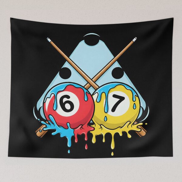 Item preview, Billiard Balls 6 and 7 Ice Cream Drip 67 Pool Player Slime designed and sold by DrawHandArt.