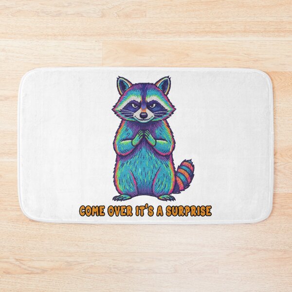 Item preview, Come Over It's a Surprise Colorful Raccoon designed and sold by TeeARTHY.