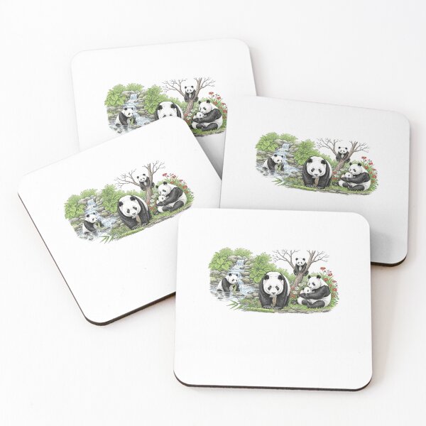 Item preview, Giant Panda Family at Tropical Waterfall designed and sold by TeeARTHY.