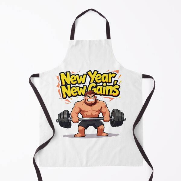 Item preview, New Year New Gains - Bearded Muscle Man Weightlifting Gym Motivation 2026 designed and sold by Design-Pro-21.