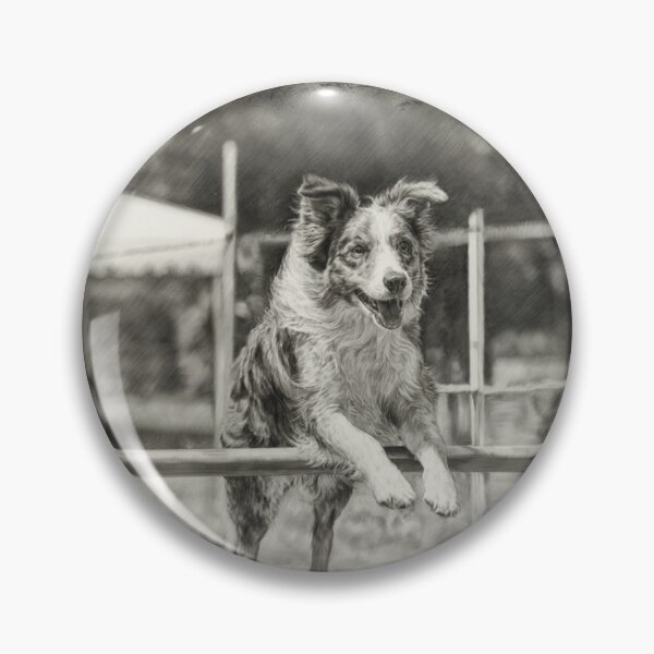 Item preview, A lively Australian Shepherd dog weaving through an agility course, Dogs in Motion designed and sold by CDC40.