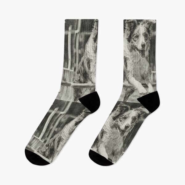 Item preview, A lively Australian Shepherd dog weaving through an agility course, Dogs in Motion designed and sold by CDC40.