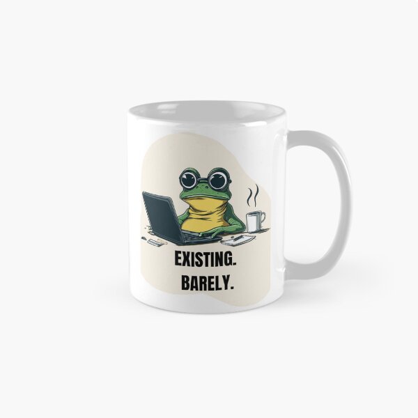 Item preview, Existing Barely Frog Meme – Relatable Office Burnout Funny Cartoon designed and sold by MiraLumeStudio.