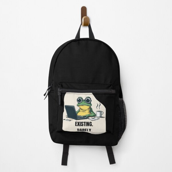 Item preview, Existing Barely Frog Meme – Relatable Office Burnout Funny Cartoon designed and sold by MiraLumeStudio.