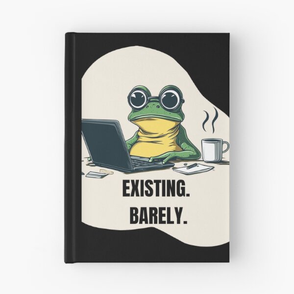 Item preview, Existing Barely Frog Meme – Relatable Office Burnout Funny Cartoon designed and sold by MiraLumeStudio.