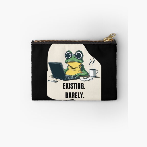 Item preview, Existing Barely Frog Meme – Relatable Office Burnout Funny Cartoon designed and sold by MiraLumeStudio.