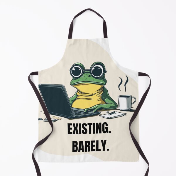 Item preview, Existing Barely Frog Meme – Relatable Office Burnout Funny Cartoon designed and sold by MiraLumeStudio.