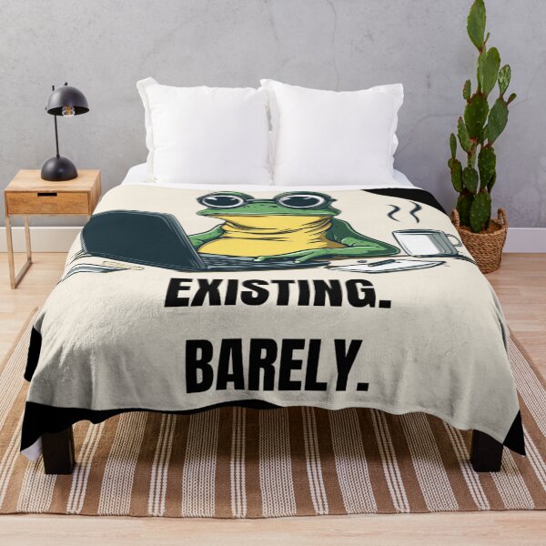 Item preview, Existing Barely Frog Meme – Relatable Office Burnout Funny Cartoon designed and sold by MiraLumeStudio.