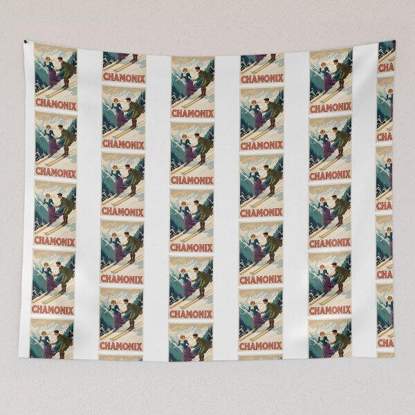 Item preview, Vintage Chamonix France Skiing Poster designed and sold by TeeARTHY.